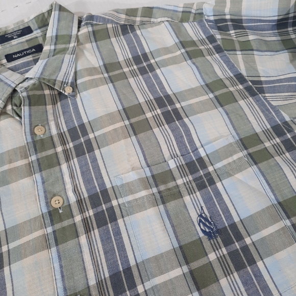 Vintage Nautica Long Sleeve Plaid Print Shirt Runs Big - Picture 3 of 7